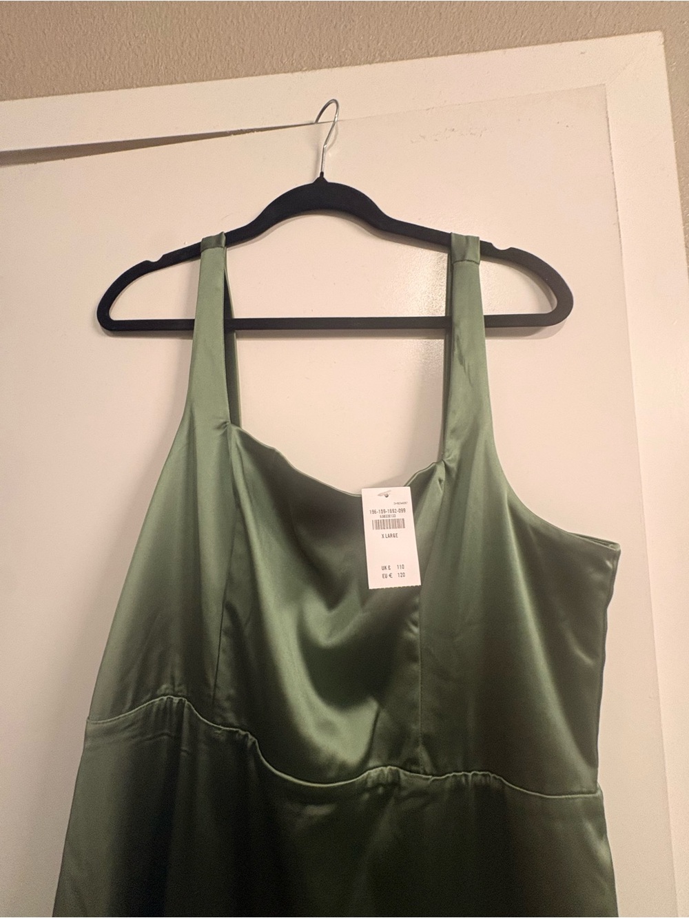 Abercrombie & Fitch Olive Satin Midi Slip Dress - Picture 2 of 6